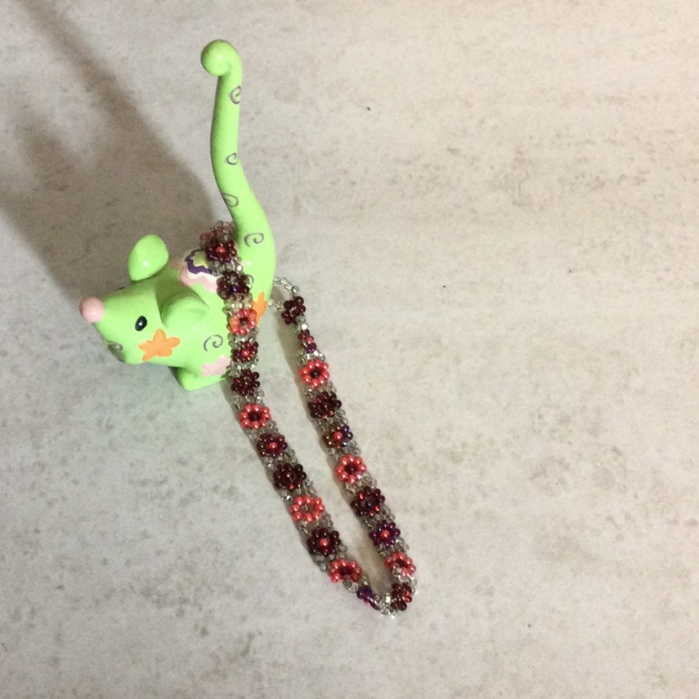 NWT Pink and Burgundy Beaded Ankle Bracelet